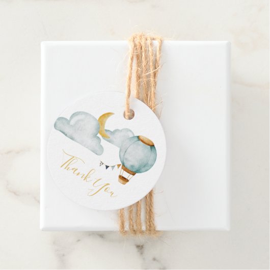 Hartelijk dank Labels Baby shower zacht blauw (In situ)