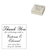 Hartelijk dank, legant weduwadres voor script 	rubberstempel (Gestempeld)