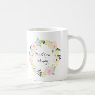 Hartelijk dank, leraar Floral Wreath Coffee Mok