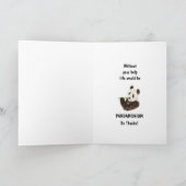 Hartelijk dank, leraar met het Beer Funny Panda Kaart (Binnen)
