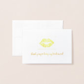 Hartelijk dank, lip Print Folie Kaarten (Voorkant met envelop)