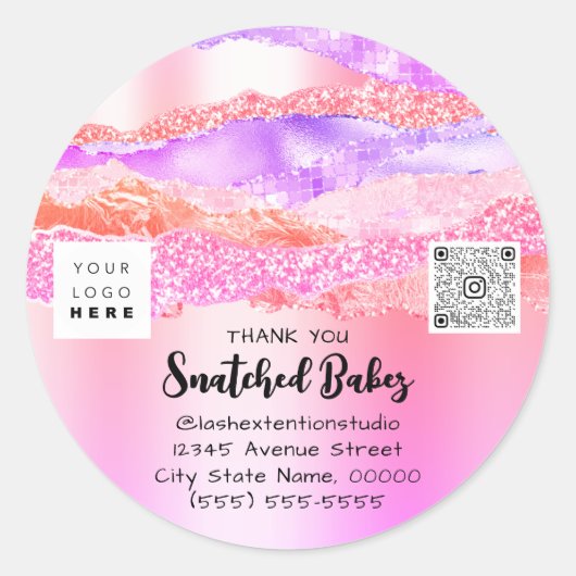 Hartelijk dank Logo QR-code Online Verpakking wink Ronde Sticker (Voorkant)