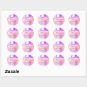 Hartelijk dank Logo QR-code Roze online winkelen Ronde Sticker (Vel)