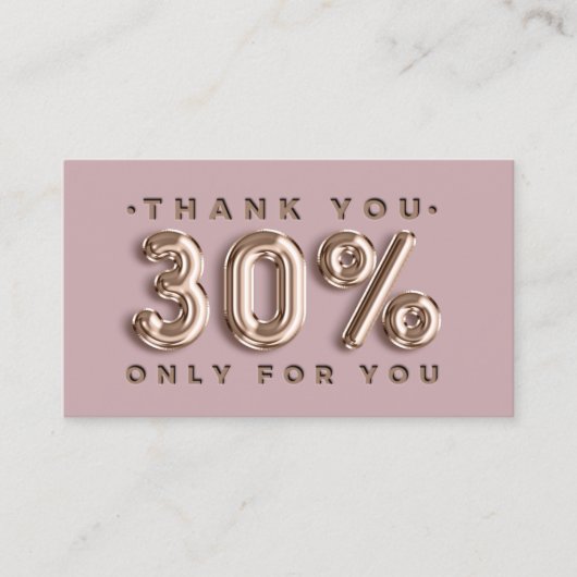 Hartelijk dank Logo QRCODE 30%OFF Korting Code Gol Visitekaartje (Voorkant)