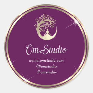 Hartelijk dank, Logo Yoga Mindfulness Shop Gold Pi Ronde Sticker