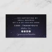 Hartelijk dank, mevrouw Bourgogne Night Sky Cosmic Visitekaartje (Achterkant)