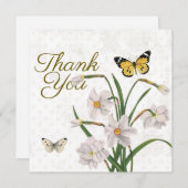 Hartelijk dank, mevrouw Fleur de Lis Daffodil Flow Bedankkaart (Voorkant / Achterkant)