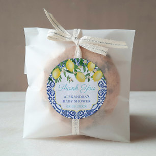 Hartelijk dank, mevrouw Lemons Blauwgroen Positano Ronde Sticker