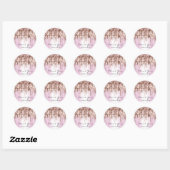 Hartelijk dank, mevrouw Makeup Roos Diamond Pink Ronde Sticker (Vel)