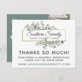 Hartelijk dank, mevrouw Rustic Southern Cotton 4-F Briefkaart (Voorkant / Achterkant)