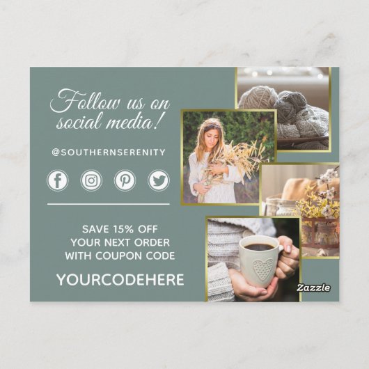 Hartelijk dank, mevrouw Rustic Southern Cotton 4-F Briefkaart (Achterkant)