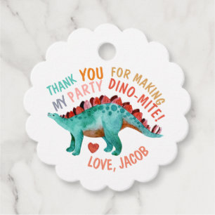 Hartelijk dank, mijnheer de Waterverf-Dinosaur. Bedankjes Labels