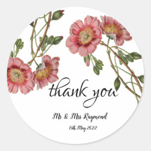 Hartelijk dank, mijnheer Floral Classic Round Stic Ronde Sticker