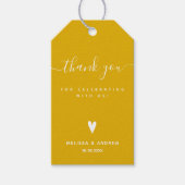 Hartelijk dank - Mustard Yellow Weddenschap Favor Cadeaulabel (Voorkant)