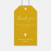 Hartelijk dank - Mustard Yellow Weddenschap Favor Cadeaulabel (Achterkant)