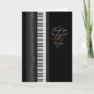 Hartelijk dank, muziekleraar bedankkaart