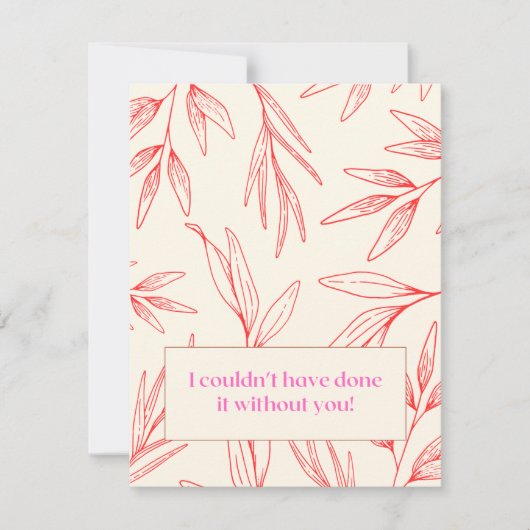 Hartelijk dank notitiekaartje (Voorkant)