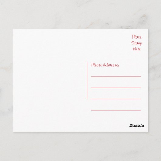 Hartelijk dank, rood en wit Briefkaart met dubbel (Achterkant)