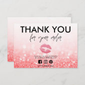 Hartelijk dank Roos Glitter Pink Lips Media Insert (Voorkant / Achterkant)