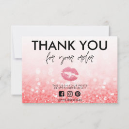 Hartelijk dank Roos Glitter Pink Lips Media Insert