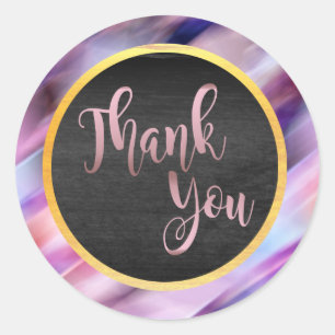 Hartelijk dank, Roos Gold Pink Weddenschap Ronde Sticker