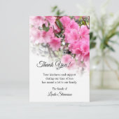 Hartelijk dank - Roze Azalea - Floral Note Bedankkaart (Staand voorkant)