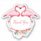 Hartelijk dank, roze flamingos Floral Sticker (Voorkant)