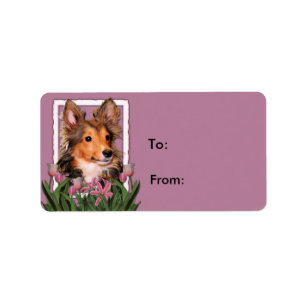Hartelijk dank - roze Tulips - Sheltie Puppy - Coo Etiket