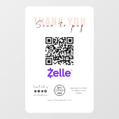Hartelijk dank Scannen naar betaling Logo QR-code  Raamsticker (Vel)