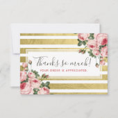 Hartelijk dank, Shabby Chic  Rozen & Gold Kaart (Voorkant)