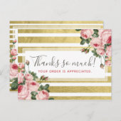 Hartelijk dank, Shabby Chic  Rozen & Gold Kaart (Voorkant / Achterkant)