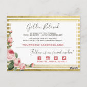 Hartelijk dank, Shabby Chic  Rozen & Gold Kaart (Achterkant)