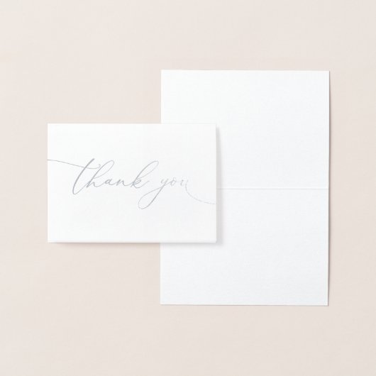 Hartelijk dank, Silver Foil Minimalist Weddenschap Folie Kaarten (Display)