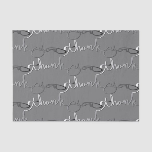 "Hartelijk dank" Silvery Gradient handgeschreven Tissuepapier (Voorkant)