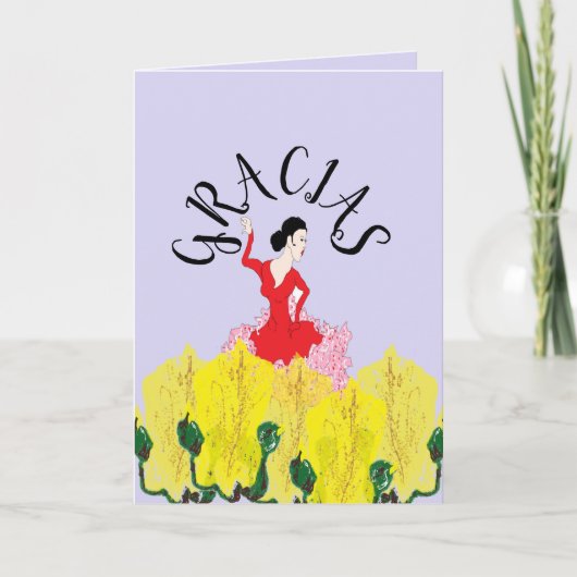 Hartelijk dank: Spaanse danseres Gorse Flower Bedankkaart (Voorkant)