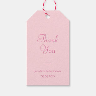 Hartelijk dank u Blush Roze modern handgeschreven Cadeaulabel