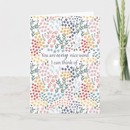 Hartelijk dank u gift Bloemenvriendschap Kaart (Voorkant)