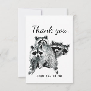 Hartelijk dank van de vn Raccoon Animal Art van on Bedankkaart