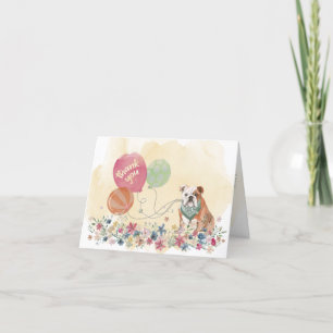 Hartelijk dank van u en uw Bulldog met ballonnen Bedankkaart