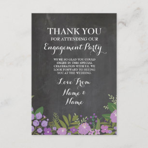 Hartelijk dank Verloving Wedding Chalk Floral Kaart