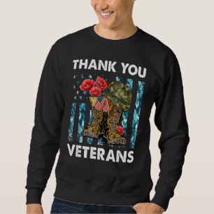 Hartelijk dank, veteraan Combat Boots Flowers Vete Trui
