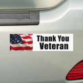Hartelijk dank, Veteran Bumpersticker (Op auto)
