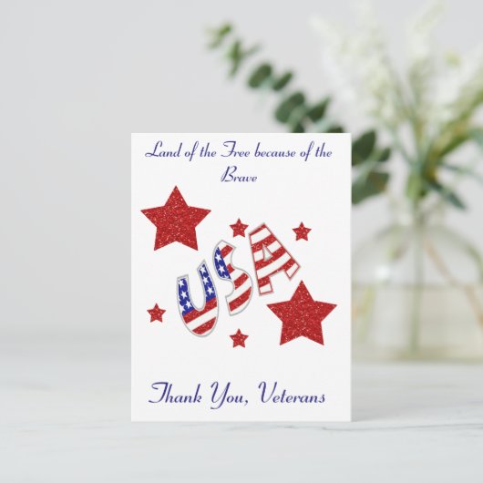 Hartelijk dank, veteranen briefkaart (Staand voorkant)