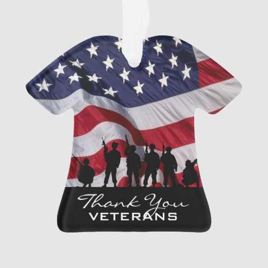 Hartelijk dank, veteranen - Soldaten silhouette Ornament (voorkant)