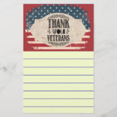 Hartelijk dank, veteranen Stationery Briefpapier (Achterkant)