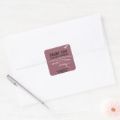 Hartelijk dank vierkante sticker (Envelop)