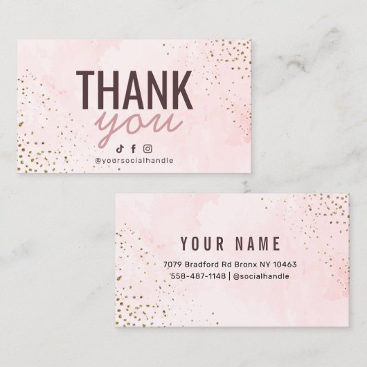 Hartelijk dank visitekaartje (Voorkant / Achterkant)