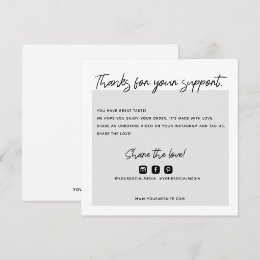 Hartelijk dank, Visitekaartje bestellen Bedankkaart (Voorkant / Achterkant)