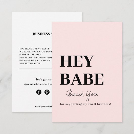 Hartelijk dank, Visitekaartje bestellen Bedankkaart (Voorkant / Achterkant)