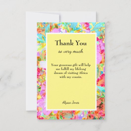 Hartelijk dank voor aangepaste bewerkbare tekst bedankkaart (Voorkant)